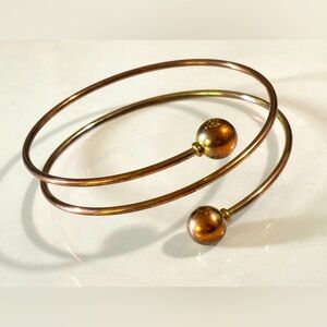 Spiral Oxidized Copper Tone Bangle rose Bracelet...